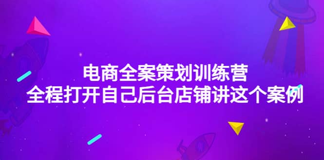 电商全案策划训练营：全程打开自己后台店铺讲这个案例（9节课时）凯哥轻创网-网创项目资源站-副业项目-创业项目-搞钱项目凯哥轻创网