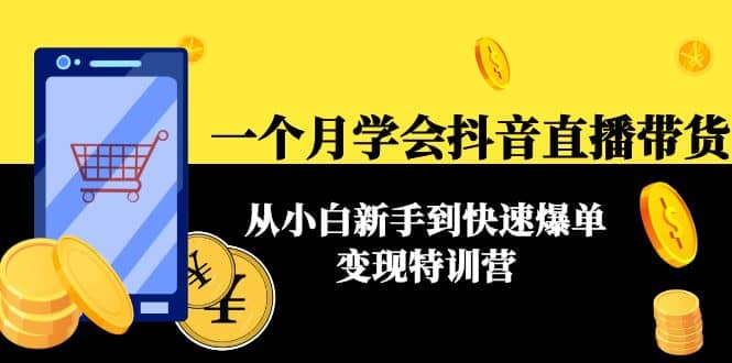一个月学会抖音直播带货：从小白新手到快速爆单变现特训营(63节课)凯哥轻创网-网创项目资源站-副业项目-创业项目-搞钱项目凯哥轻创网