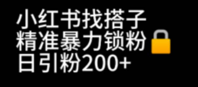 小红书找搭子暴力精准锁粉+引流日引200+精准粉凯哥轻创网-网创项目资源站-副业项目-创业项目-搞钱项目凯哥轻创网