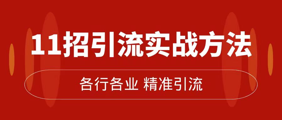 精准引流术：11招引流实战方法，让你私域流量加到爆（11节课完整版）凯哥轻创网-网创项目资源站-副业项目-创业项目-搞钱项目凯哥轻创网