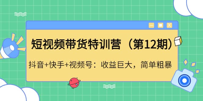 短视频带货特训营（第12期）抖音+快手+视频号凯哥轻创网-网创项目资源站-副业项目-创业项目-搞钱项目凯哥轻创网