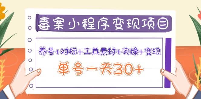 毒案小程序变现项目：养号+对标+工具素材+实操+变现凯哥轻创网-网创项目资源站-副业项目-创业项目-搞钱项目凯哥轻创网