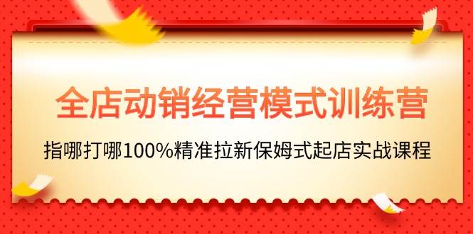 全店动销-经营模式训练营，指哪打哪100%精准拉新保姆式起店实战课程凯哥轻创网-网创项目资源站-副业项目-创业项目-搞钱项目凯哥轻创网