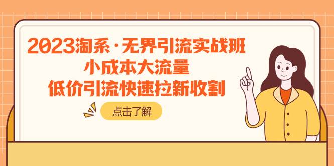 2023淘系·无界引流实战班：小成本大流量，低价引流快速拉新收割凯哥轻创网-网创项目资源站-副业项目-创业项目-搞钱项目凯哥轻创网