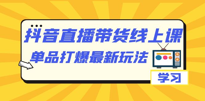 抖音·直播带货线上课，单品打爆最新玩法（12节课）凯哥轻创网-网创项目资源站-副业项目-创业项目-搞钱项目凯哥轻创网