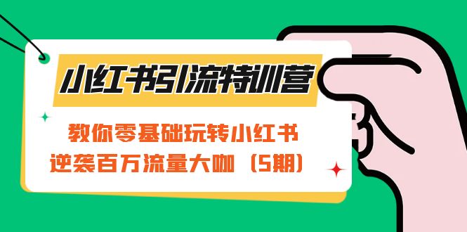 小红书引流特训营-第5期：教你零基础玩转小红书，逆袭百万流量大咖凯哥轻创网-网创项目资源站-副业项目-创业项目-搞钱项目凯哥轻创网