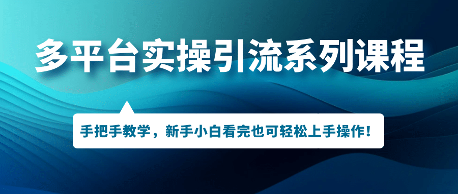 多平台实操引流系列课程，手把手教学，新手小白看完也可轻松上手引流操作凯哥轻创网-网创项目资源站-副业项目-创业项目-搞钱项目凯哥轻创网