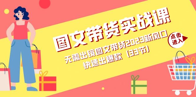 图文带货实战课：无需出镜图文带货2023新风口，快速出爆款（33节）凯哥轻创网-网创项目资源站-副业项目-创业项目-搞钱项目凯哥轻创网