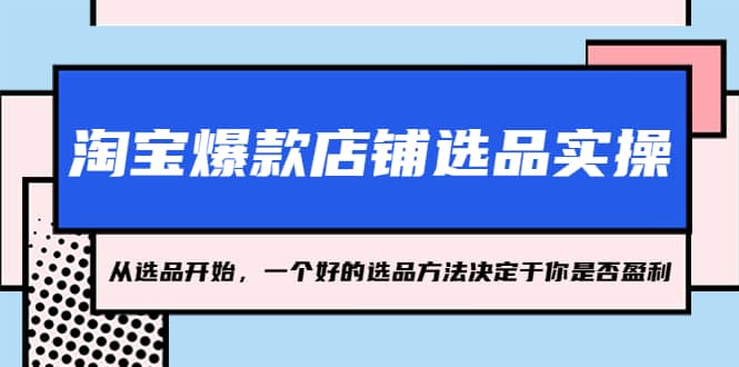 淘宝爆款店铺选品实操，2023从选品开始，一个好的选品方法决定于你是否盈利凯哥轻创网-网创项目资源站-副业项目-创业项目-搞钱项目凯哥轻创网