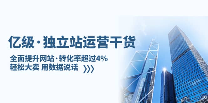 独立站运营干货：全面提升网站·转化率超过4%，轻松大卖 用数据说话凯哥轻创网-网创项目资源站-副业项目-创业项目-搞钱项目凯哥轻创网