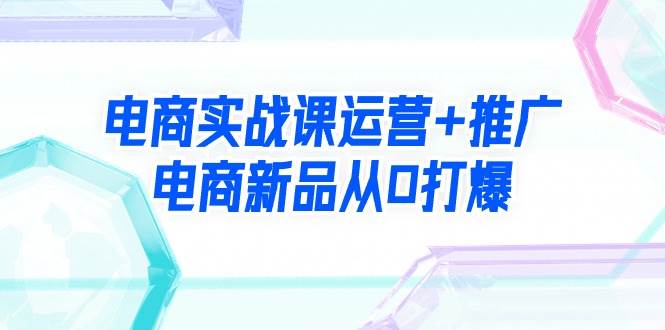 电商实战课运营+推广，电商新品从0打爆（99节视频课）凯哥轻创网-网创项目资源站-副业项目-创业项目-搞钱项目凯哥轻创网