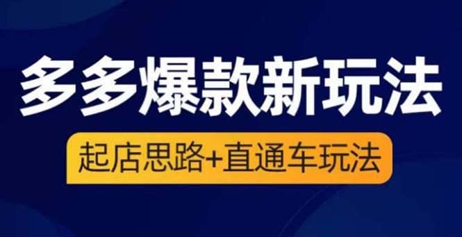 2023拼多多爆款·新玩法：起店思路+直通车玩法（3节精华课）凯哥轻创网-网创项目资源站-副业项目-创业项目-搞钱项目凯哥轻创网
