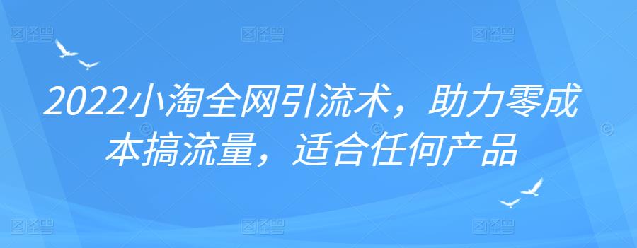 2022年小淘全网引流术，助力零成本搞流量，适合任何产品凯哥轻创网-网创项目资源站-副业项目-创业项目-搞钱项目凯哥轻创网