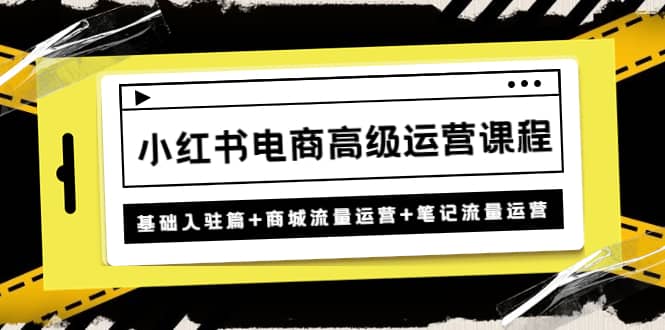 小红书电商高级运营课程：基础入驻篇+商城流量运营+笔记流量运营凯哥轻创网-网创项目资源站-副业项目-创业项目-搞钱项目凯哥轻创网