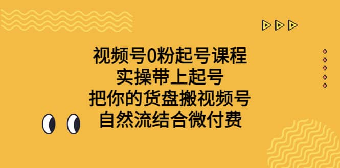 视频号0粉起号课程 实操带上起号 把你的货盘搬视频号 自然流结合微付费凯哥轻创网-网创项目资源站-副业项目-创业项目-搞钱项目凯哥轻创网