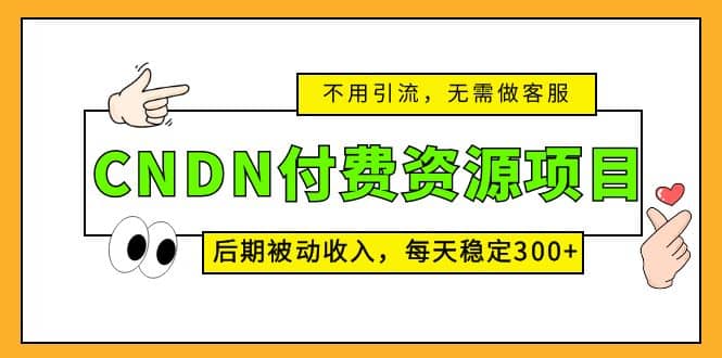 CNDN付费资源项目，不用引流，无需做客服，后期被动收入凯哥轻创网-网创项目资源站-副业项目-创业项目-搞钱项目凯哥轻创网