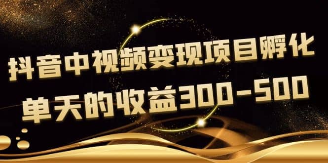 黄岛主《抖音中视频变现项目孵化》单天的收益300-500 操作简单粗暴凯哥轻创网-网创项目资源站-副业项目-创业项目-搞钱项目凯哥轻创网