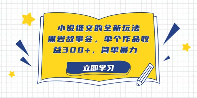 小说推文的全新玩法，黑岩故事会，单个作品收益300+，简单暴力凯哥轻创网-网创项目资源站-副业项目-创业项目-搞钱项目凯哥轻创网