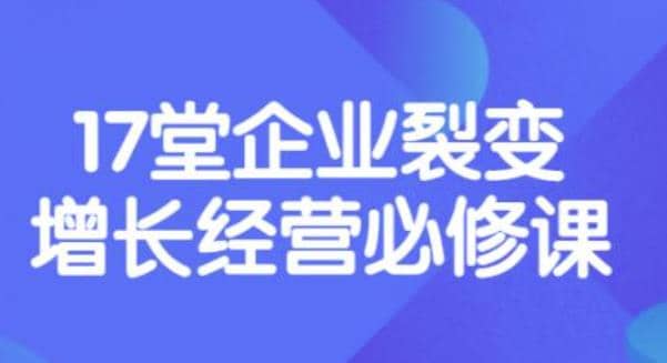 《盈利增长17堂必修课》企业裂变增长的经营智慧，带你了解增长的本质凯哥轻创网-网创项目资源站-副业项目-创业项目-搞钱项目凯哥轻创网