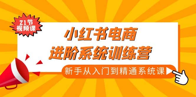 小红书电商进阶系统训练营：新手从入门到精通系统课（21节视频课）凯哥轻创网-网创项目资源站-副业项目-创业项目-搞钱项目凯哥轻创网