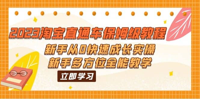 2023淘宝直通车保姆级教程：新手从0快速成长实操，新手多方位全能教学凯哥轻创网-网创项目资源站-副业项目-创业项目-搞钱项目凯哥轻创网