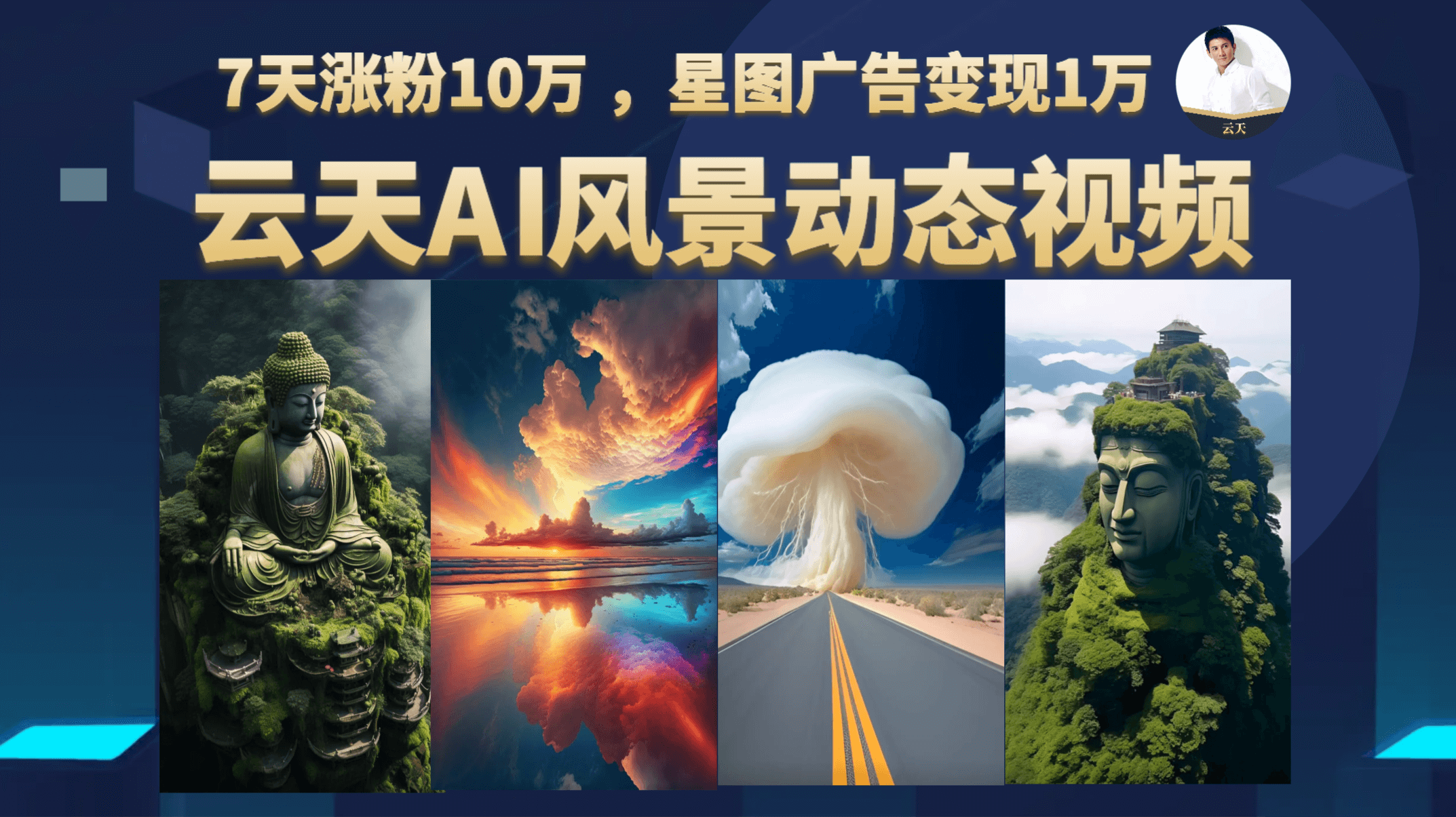 云天AI风景动图视频制作，7天涨粉10万 ，星图广告变现1万凯哥轻创网-网创项目资源站-副业项目-创业项目-搞钱项目凯哥轻创网