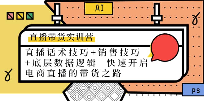 直播带货实训营：话术技巧+销售技巧+底层数据逻辑 快速开启直播带货之路凯哥轻创网-网创项目资源站-副业项目-创业项目-搞钱项目凯哥轻创网