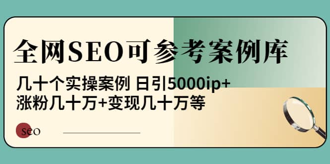 《全网SEO可参考案例库》几十个实操案例凯哥轻创网-网创项目资源站-副业项目-创业项目-搞钱项目凯哥轻创网