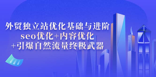 外贸独立站优化基础与进阶，seo优化+内容优化+引爆自然流量终极武器凯哥轻创网-网创项目资源站-副业项目-创业项目-搞钱项目凯哥轻创网