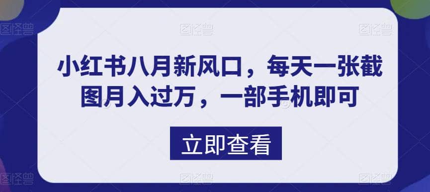 八月新风口，小红书虚拟项目一天收入1000+，实战揭秘凯哥轻创网-网创项目资源站-副业项目-创业项目-搞钱项目凯哥轻创网