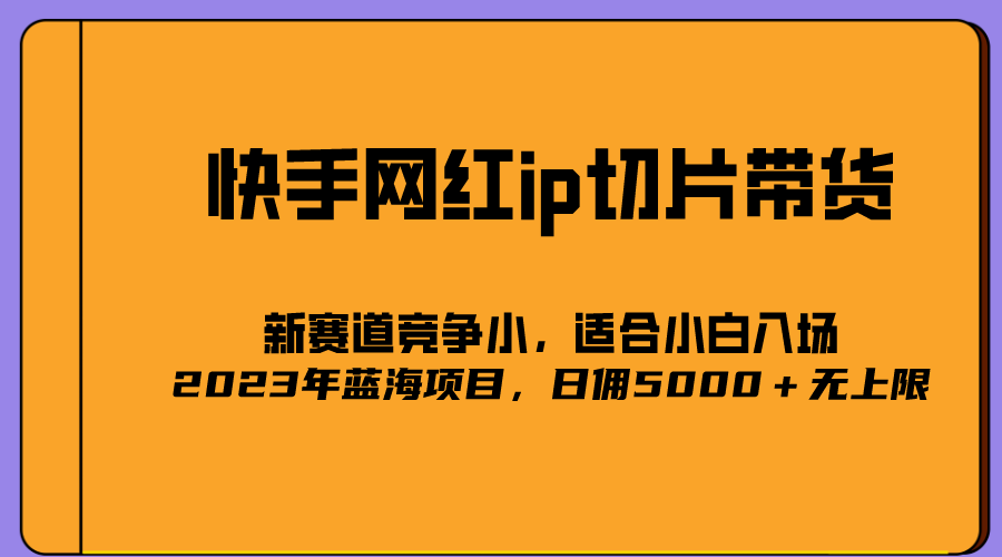 2023爆火的快手网红IP切片，号称日佣5000＋的蓝海项目，二驴的独家授权凯哥轻创网-网创项目资源站-副业项目-创业项目-搞钱项目凯哥轻创网