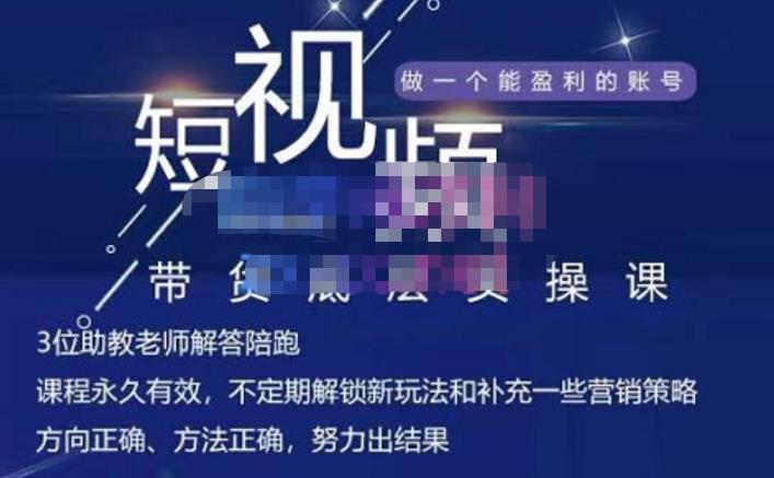 吴Sir·短视频带货底层实操课，教你如何选爆品、了解获短视频流量密码，正确起号凯哥轻创网-网创项目资源站-副业项目-创业项目-搞钱项目凯哥轻创网