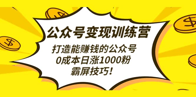 公众号变现训练营（第3期）凯哥轻创网-网创项目资源站-副业项目-创业项目-搞钱项目凯哥轻创网