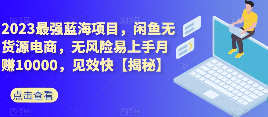 2023最强蓝海项目，闲鱼无货源电商，无风险易上手月赚10000，见效快【揭秘】凯哥轻创网-网创项目资源站-副业项目-创业项目-搞钱项目凯哥轻创网