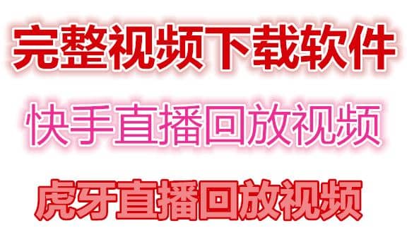 快手直播回放视频/虎牙直播回放视频完整下载(电脑软件+视频教程)凯哥轻创网-网创项目资源站-副业项目-创业项目-搞钱项目凯哥轻创网