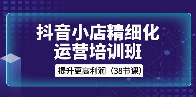 抖音小店-精细化运营培训班，提升更高利润（38节课）凯哥轻创网-网创项目资源站-副业项目-创业项目-搞钱项目凯哥轻创网