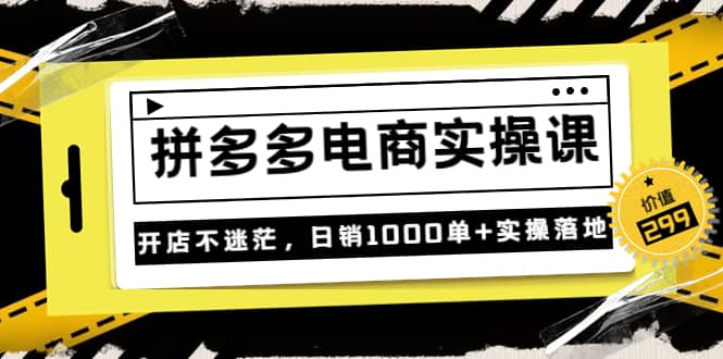 《拼多多电商实操课》开店不迷茫，日销1000单+实操落地（价值299元）凯哥轻创网-网创项目资源站-副业项目-创业项目-搞钱项目凯哥轻创网