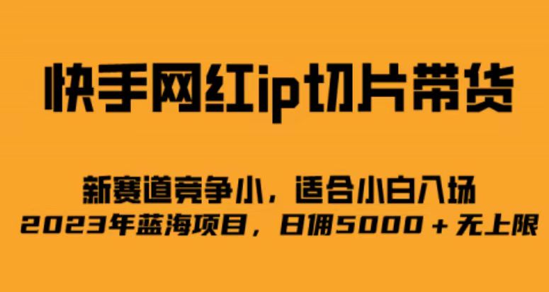 快手网红ip切片新赛道，竞争小事，适合小白 2023蓝海项目凯哥轻创网-网创项目资源站-副业项目-创业项目-搞钱项目凯哥轻创网