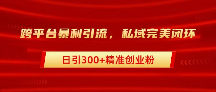 跨平台暴力引流，私域完美闭环，日引300+精准创业粉凯哥轻创网-网创项目资源站-副业项目-创业项目-搞钱项目凯哥轻创网
