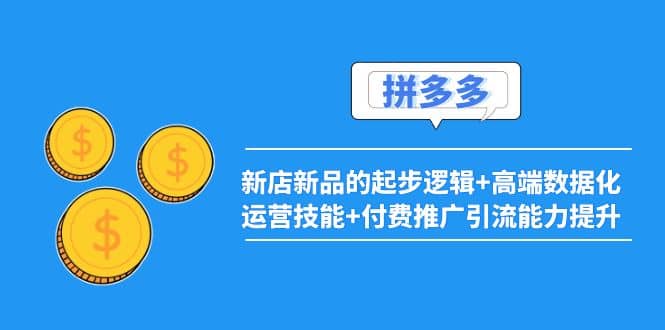 2022拼多多：新店新品的起步逻辑+高端数据化运营技能+付费推广引流能力提升凯哥轻创网-网创项目资源站-副业项目-创业项目-搞钱项目凯哥轻创网