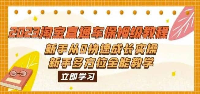 2023淘宝直通车保姆级教程：新手从0快速成长实操，新手多方位全能教学凯哥轻创网-网创项目资源站-副业项目-创业项目-搞钱项目凯哥轻创网