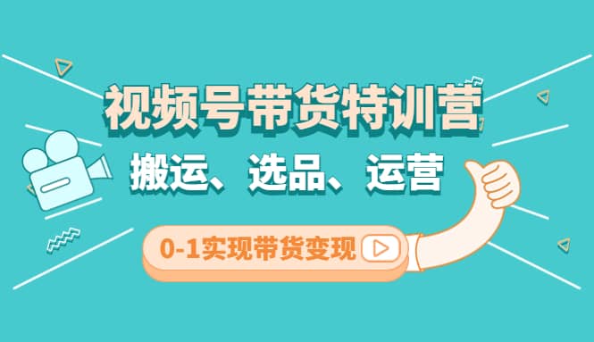 视频号带货特训营(第3期)：搬运、选品、运营、0-1实现带货变现凯哥轻创网-网创项目资源站-副业项目-创业项目-搞钱项目凯哥轻创网