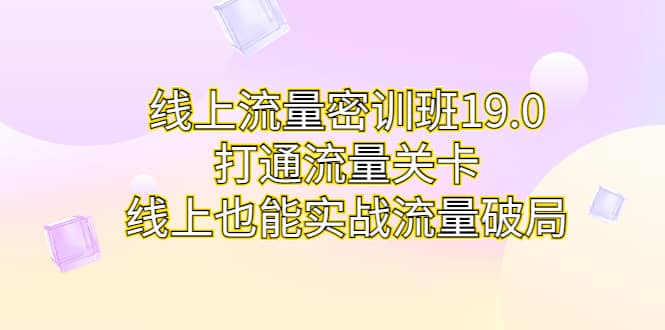 线上流量密训班19.0，打通流量关卡，线上也能实战流量破局凯哥轻创网-网创项目资源站-副业项目-创业项目-搞钱项目凯哥轻创网