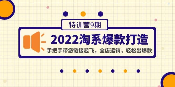 2022淘系爆款打造特训营9期：手把手带您链接起飞，全店运销，轻松出爆款凯哥轻创网-网创项目资源站-副业项目-创业项目-搞钱项目凯哥轻创网