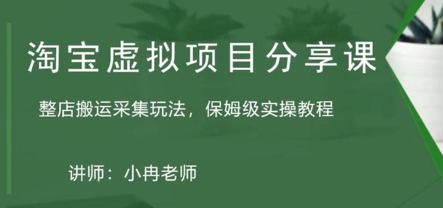 淘宝虚拟整店搬运采集玩法分享课：整店搬运采集玩法，保姆级实操教程凯哥轻创网-网创项目资源站-副业项目-创业项目-搞钱项目凯哥轻创网