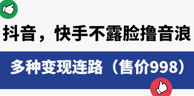 抖音，快手不露脸撸音浪项目，多种变现连路（售价998）凯哥轻创网-网创项目资源站-副业项目-创业项目-搞钱项目凯哥轻创网