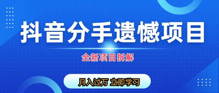 自媒体抖音分手遗憾项目私域项目拆解凯哥轻创网-网创项目资源站-副业项目-创业项目-搞钱项目凯哥轻创网