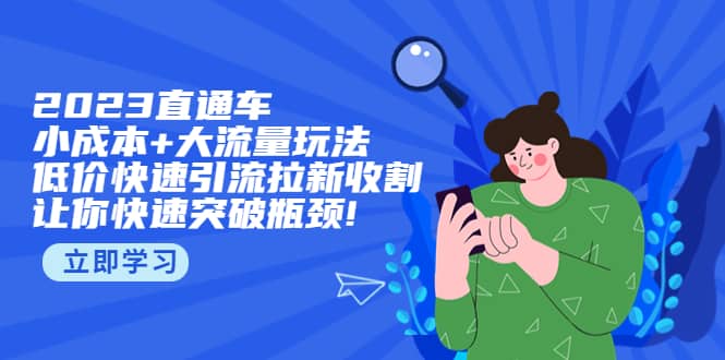 2023直通小成本+大流量玩法，低价快速引流拉新收割，让你快速突破瓶颈凯哥轻创网-网创项目资源站-副业项目-创业项目-搞钱项目凯哥轻创网