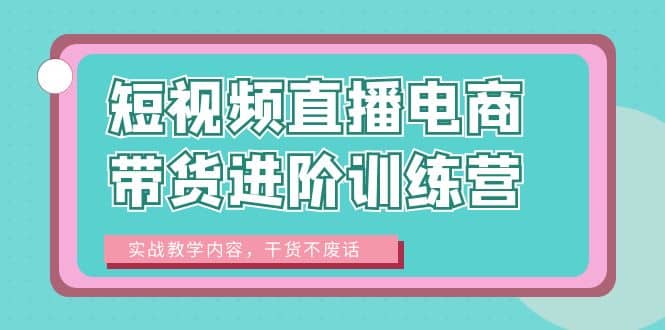 短视频直播电商带货进阶训练营：实战教学内容，干货不废话凯哥轻创网-网创项目资源站-副业项目-创业项目-搞钱项目凯哥轻创网