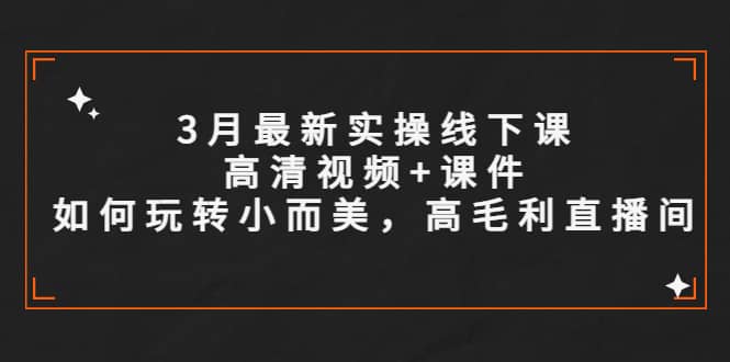 3月最新实操线下课高清视频+课件，如何玩转小而美，高毛利直播间凯哥轻创网-网创项目资源站-副业项目-创业项目-搞钱项目凯哥轻创网